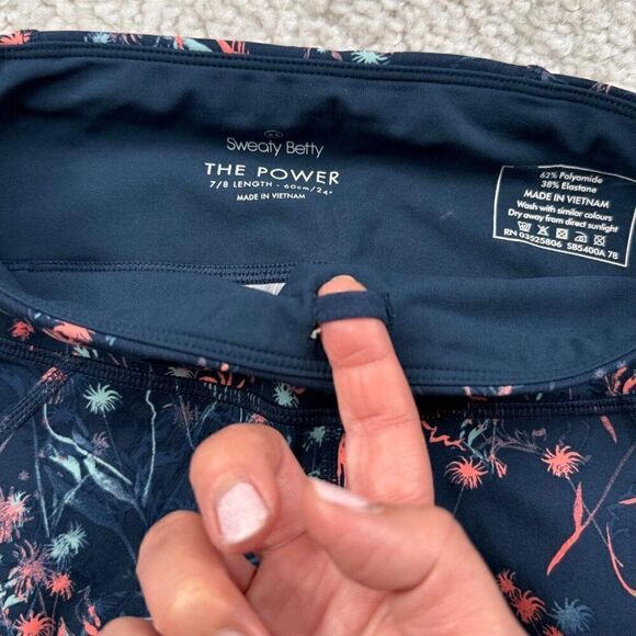 Sweaty Betty Power 7/8 Length Legging Beetle Blue Mystical Floral - Picture 5 of 12